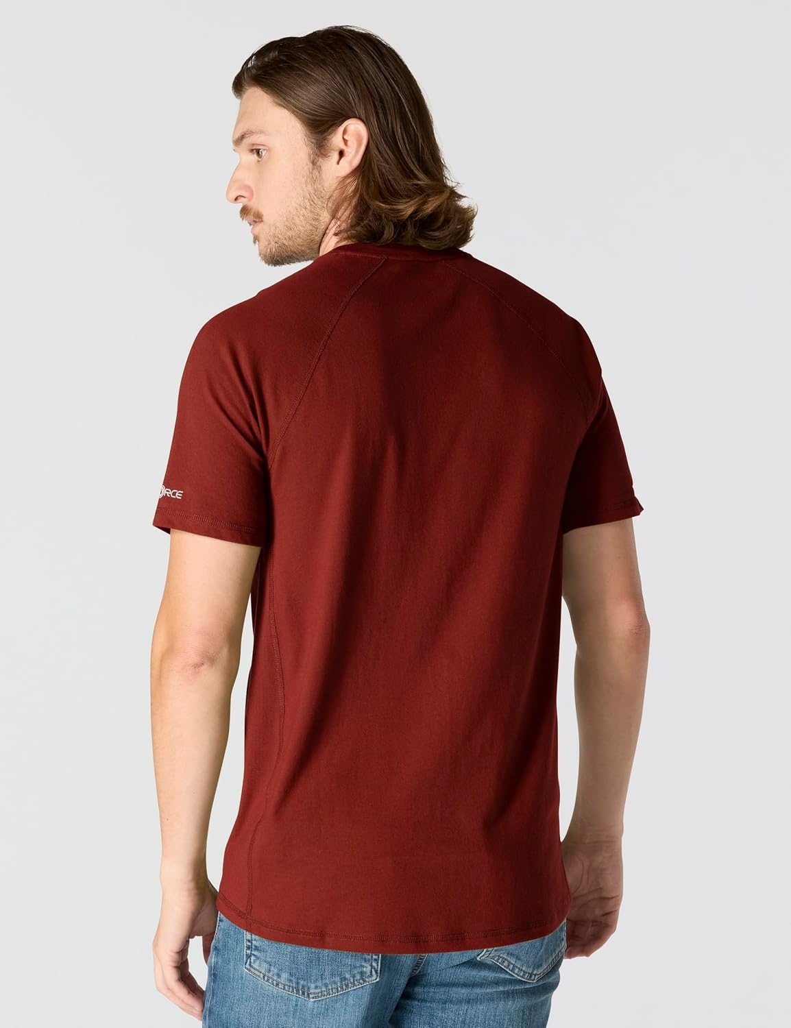 image:imageCarhartt Mens Force Relaxed Fit Midweight ShortSleeve Pocket TShirtDark Spice Red Heather