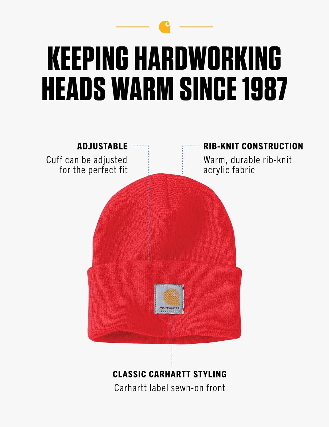 image:imageCarhartt Mens Knit Cuffed BeanieFire Red