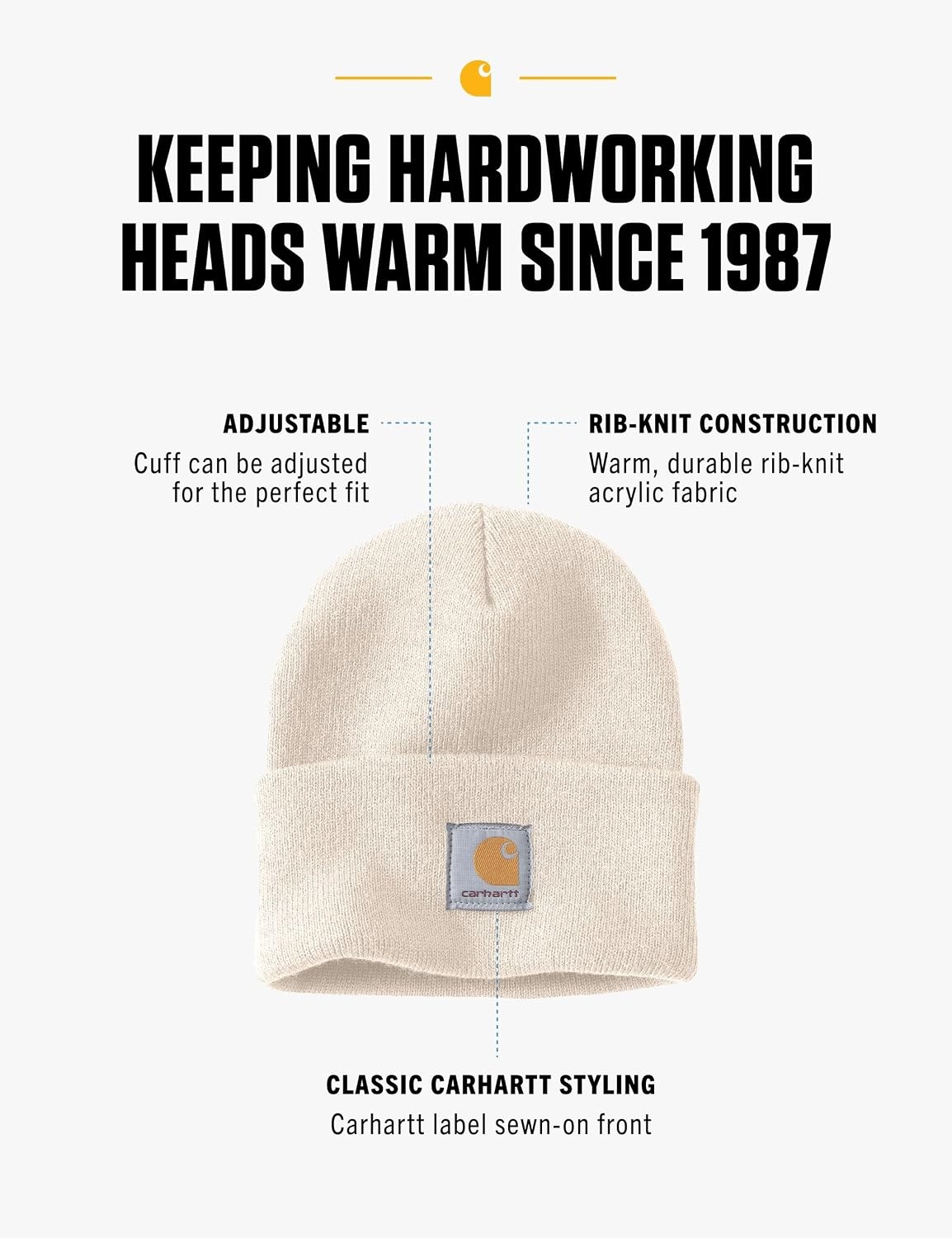 image:imageCarhartt Mens Knit Cuffed BeanieWinter White