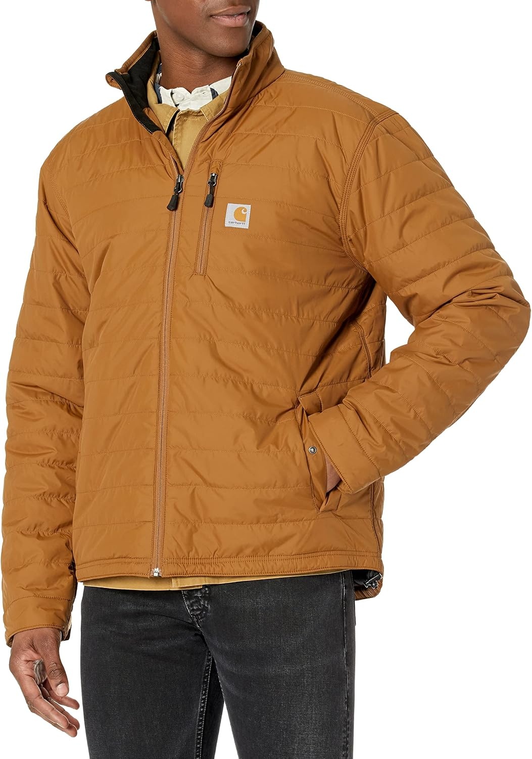 image:imageCarhartt Mens Rain Defender Relaxed Fit Lightweight Insulated JacketCarhartt Brown