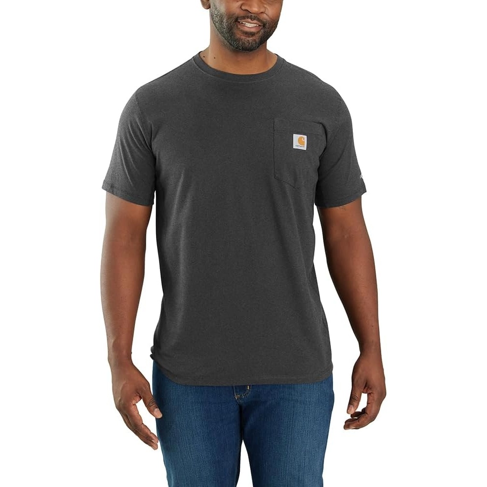 image:imageCarhartt Mens Force Relaxed Fit Midweight ShortSleeve Pocket TShirtCarbon Heather
