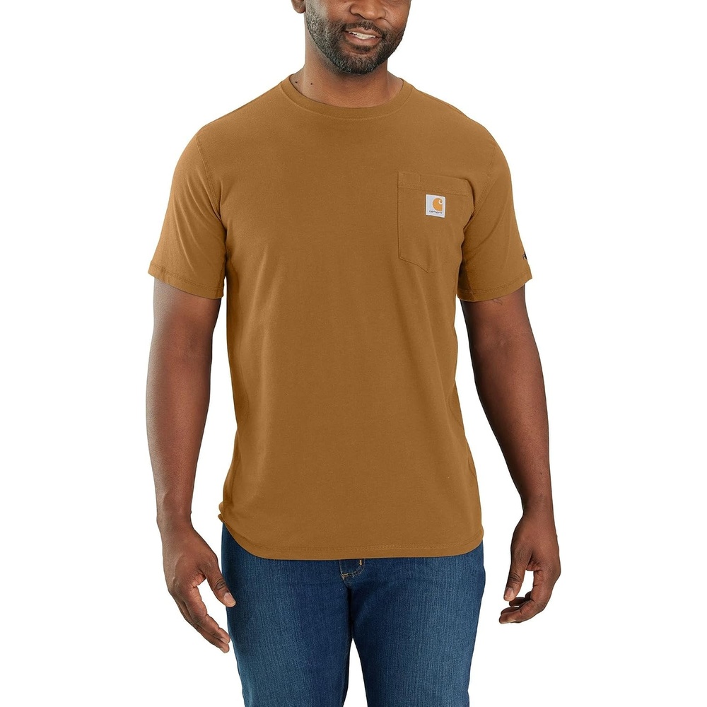 image:imageCarhartt Mens Force Relaxed Fit Midweight ShortSleeve Pocket TShirtCarhartt Brown