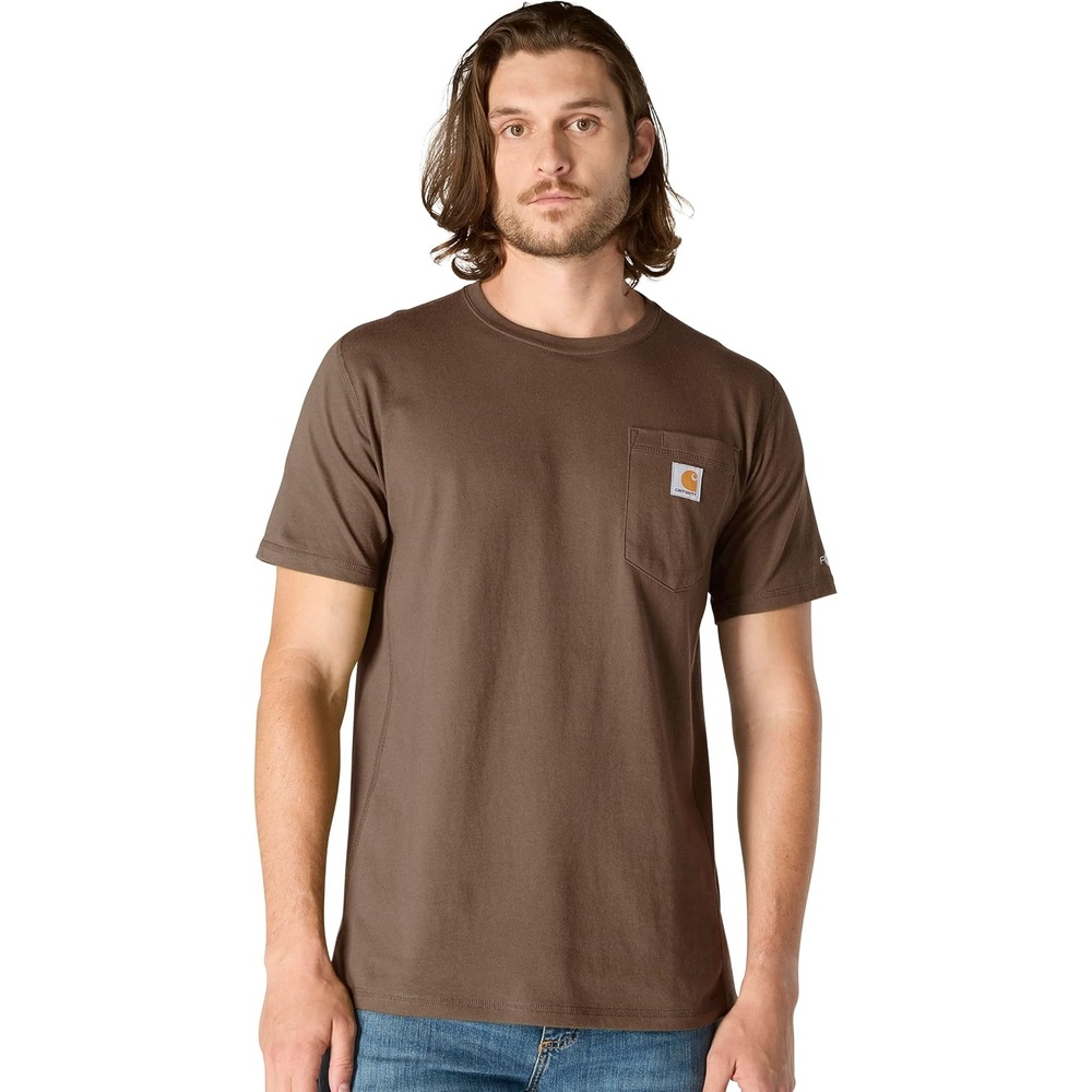 image:imageCarhartt Mens Force Relaxed Fit Midweight ShortSleeve Pocket TShirtSepia