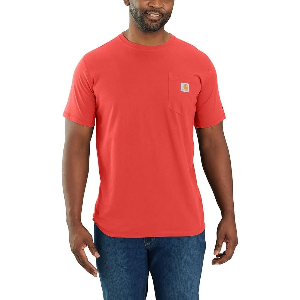 image:imageCarhartt Mens Force Relaxed Fit Midweight ShortSleeve Pocket TShirtTanager Red