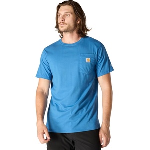 Carhartt Men’s Force Relaxed Fit Midweight Short-Sleeve Pocket T-Shirt(Dark Horizon Blue Heather)