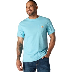 Carhartt Men’s Force Relaxed Fit Midweight Short-Sleeve Pocket T-Shirt(Dusted Aqua)
